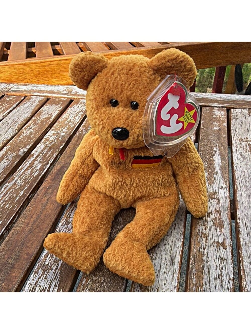 Vintage Ty Beanie Babies Germania Bear Beanbag Plush Stuffed Animal Toy 1999